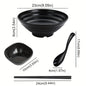 Elegant Ramen Bowl Set with Chopsticks and Saucers