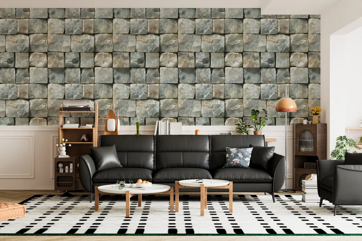 Chiseled Quartzite Grid Wallpaper