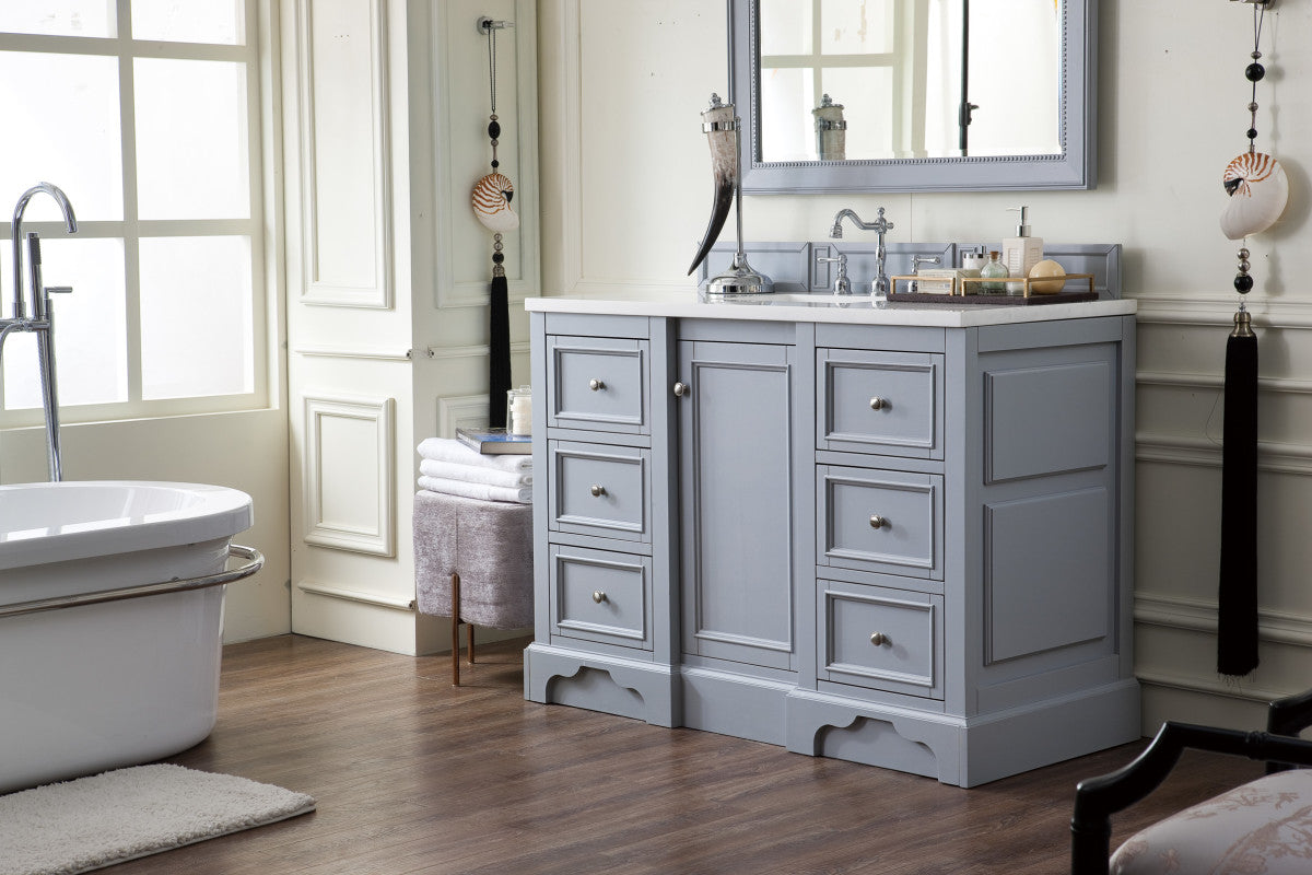 De Soto 48" Single Vanity Cabinet, Bright White
