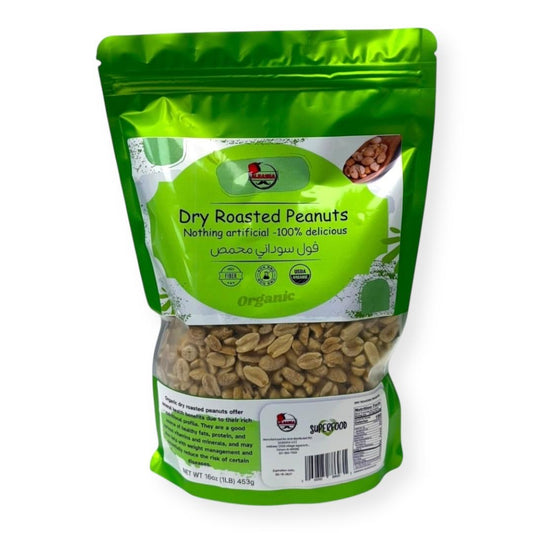 Organic Peanuts For Snacking - 100% Dry Roasted Non-GMO Gourmet Nuts by Albasha
