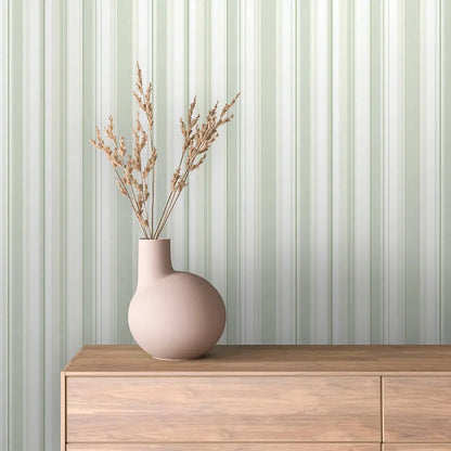 Serene Sage Stripe Wallpaper