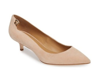 Tory Burch Elizabeth Pointy Toe Pump Shoe Size 7.5  Perfect Blush Suede Heels