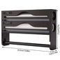 1pc Bamboo Kitchen Wrap Organizer - 4-in-1 Wall Mount Storage for