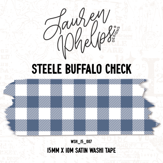 Steele Buffalo Check 15mm washi