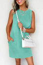 Beau Blue Mineral Wash Pocket Tank Mini Dress