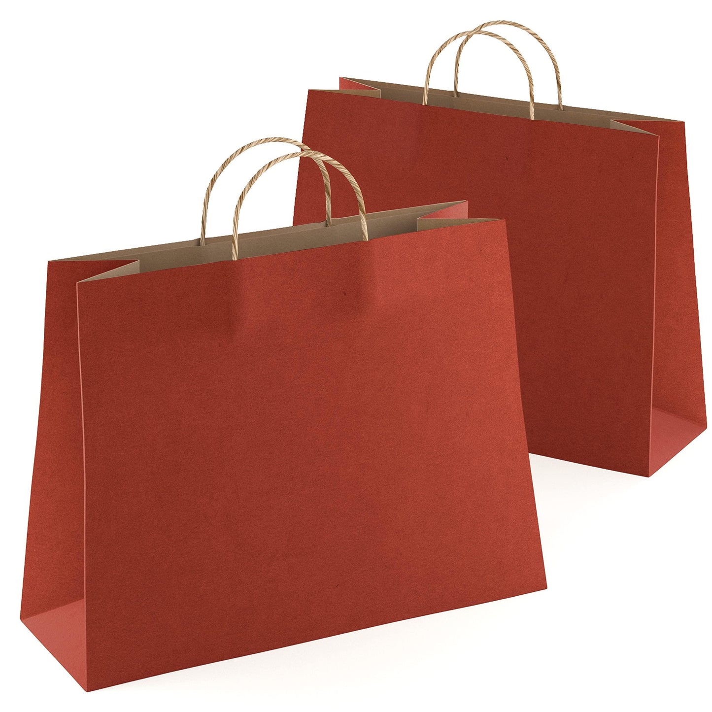 Kraft Paper Bags with Handles 16 x 6 x 12 Inch Pack of 25 Red Gift
