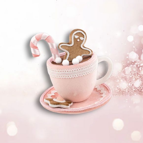 9.5" Pink Hot Chocolate Gingerbread Cup