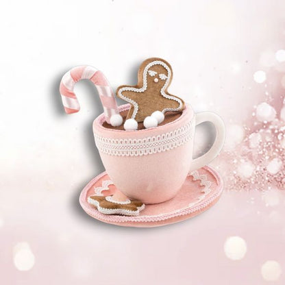 9.5" Pink Hot Chocolate Gingerbread Cup