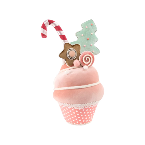 15.5" Pink Cupcake with Tree