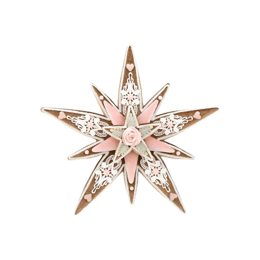 18" Gingerbread Snowflake Star Ornament