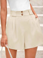Two Button Wide Waistband Shorts