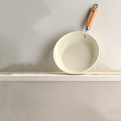 NonStick Ceramic Skillet with Wooden Handle  Versatile Cookware