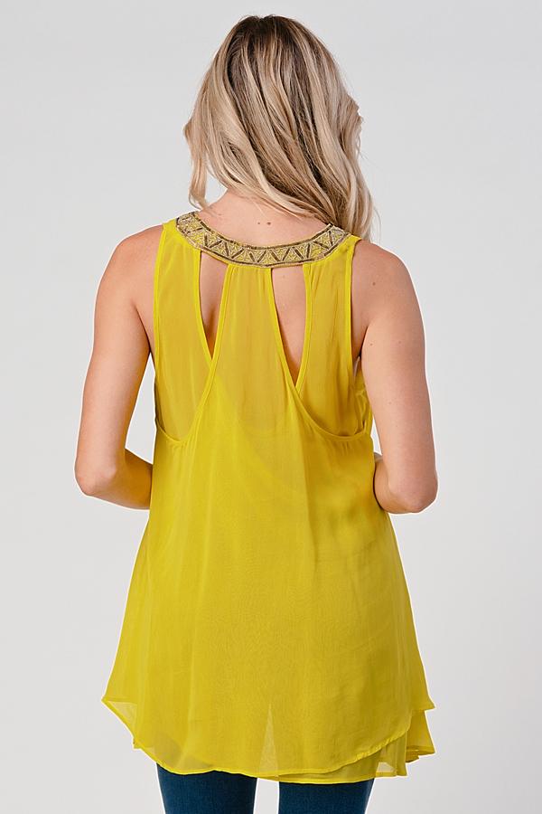 Beaded Neckline Chiffon Tunic | Apparel | Kitchen + Metal