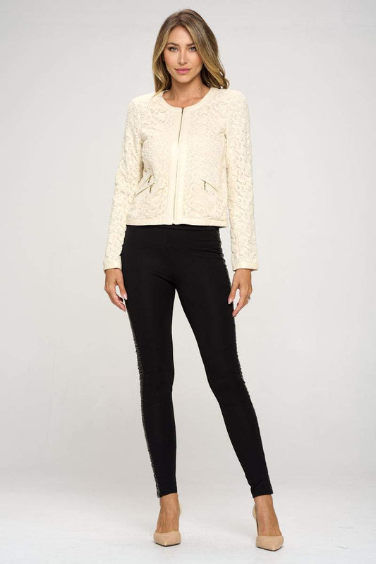 Embroidered Zip-Up Jacket with Zipper Pockets | Apparel | Kitchen + Metal