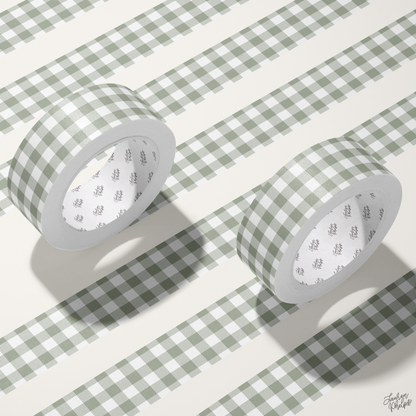 Sage Buffalo Check 15mm washi
