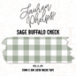 Sage Buffalo Check 15mm washi