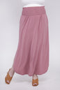 ZENANA Plus Smocked Waist Side Slit Maxi Skirt w/ Pockets