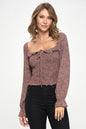 Smocked Floral Long Sleeve Top with Ruffle Neckline | Apparel | Kitchen + Metal