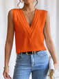 V-Neck Pleated Sleeveless Cami Tank Top