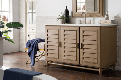 Portland 48" Single Vanity Cabinet, Whitewashed Walnut