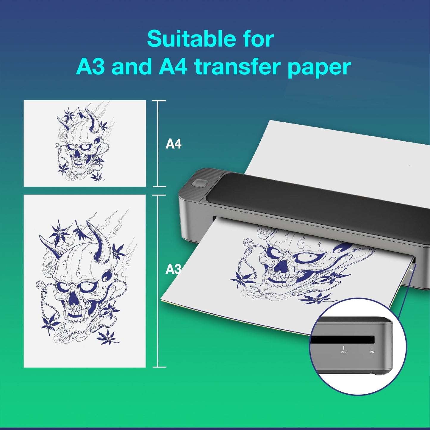 MAST® Upgraded A3 Bluetooth Tattoo Stencil Printer Portable Tattoo Transfer Machine for Large-Scale Tattoo Stencil