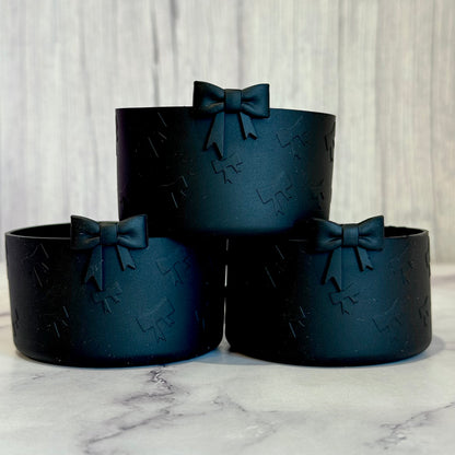 Black Mini Bows Tumbler Boot -fits 20-40oz New!