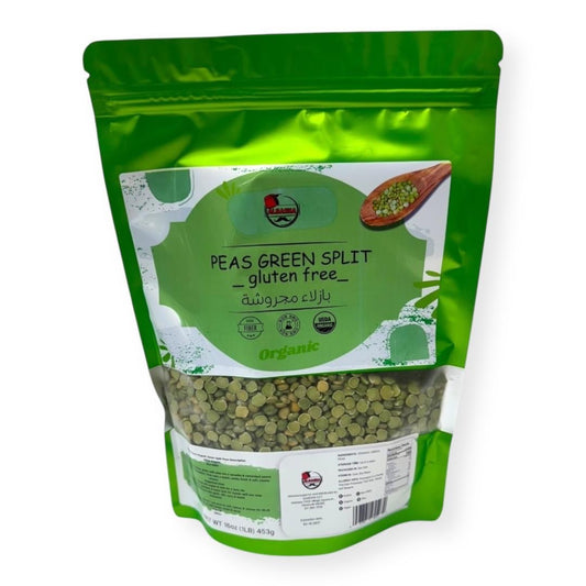Organic Green Split Peas - Premium Quality Albasha, Rich in Nutrients and Vegan-Friendly