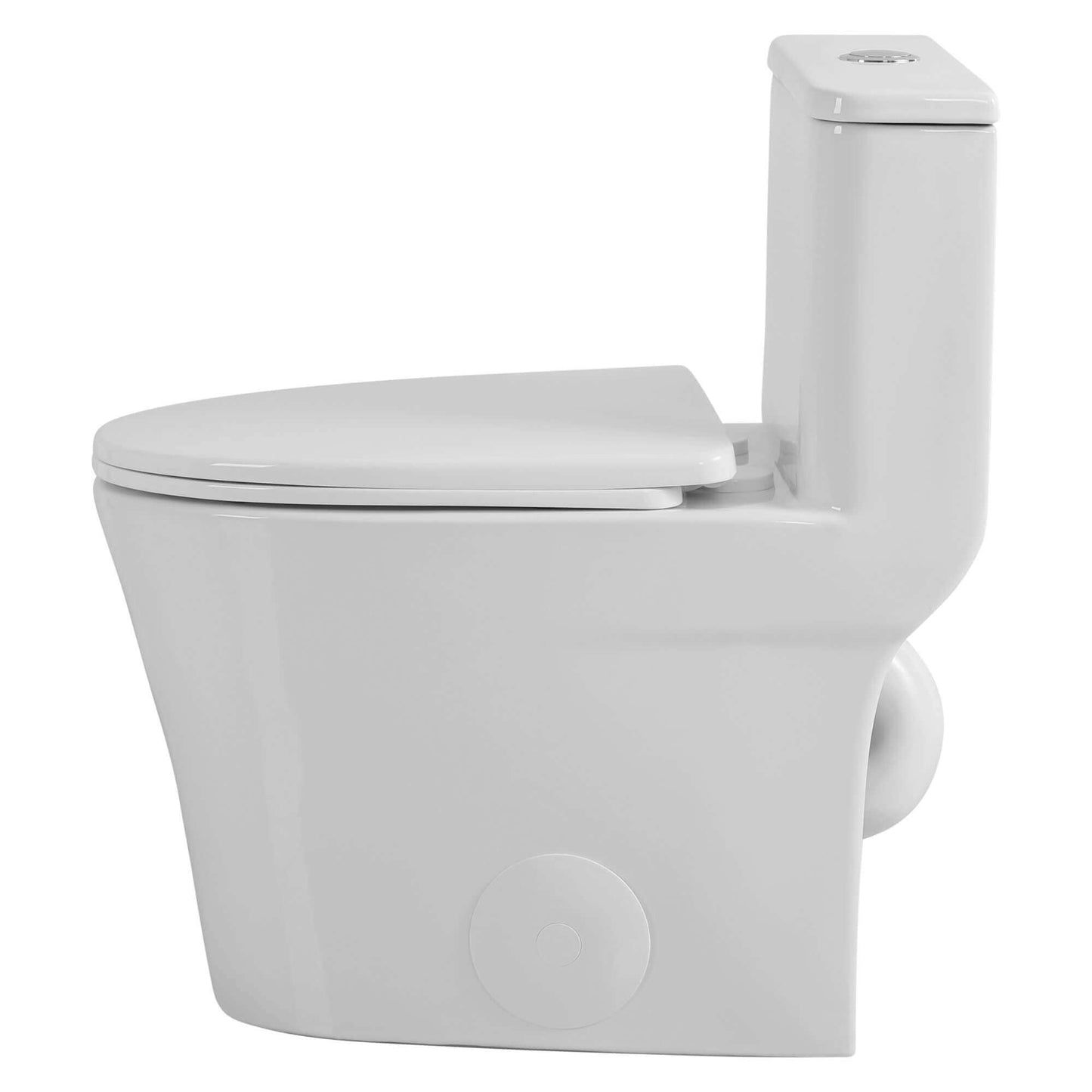 Fine Fixtures MOTB18W One-Piece Toilet – 1.28 GPF Round White Design