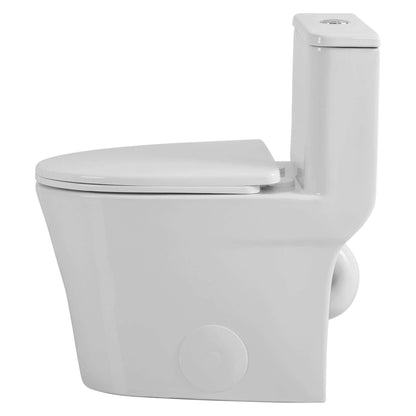 Fine Fixtures MOTB18W One-Piece Toilet – 1.28 GPF Round White Design