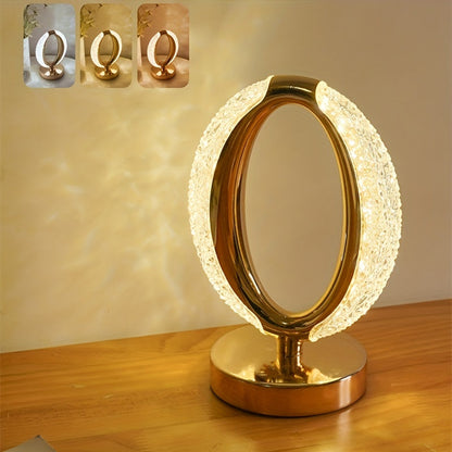 Elegant USB Rechargeable Crystal Touch Desk Lamp  Adjustable Color