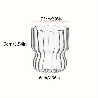 Elegant MultiUse Glass Cup with Vertical Stripes