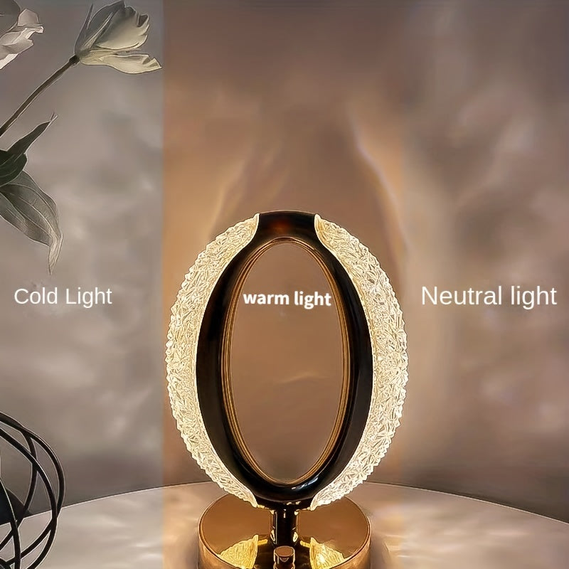 Elegant USB Rechargeable Crystal Touch Desk Lamp  Adjustable Color