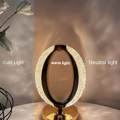 Elegant USB Rechargeable Crystal Touch Desk Lamp  Adjustable Color
