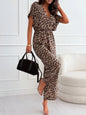 Animal Print Wide Leg Jumpsuit