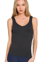 Zenana Seamless Tank Top in Black