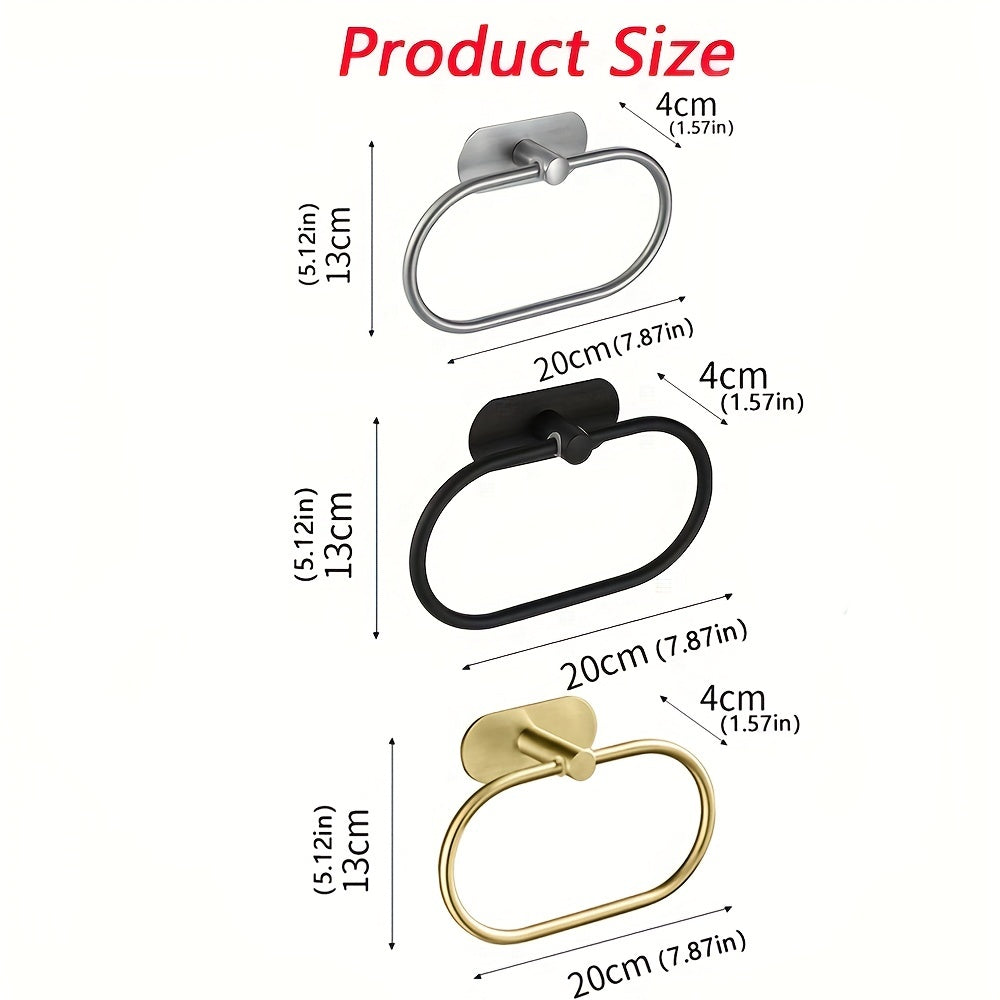 Sleek NoDrill Black Silver Towel Rack  Holder