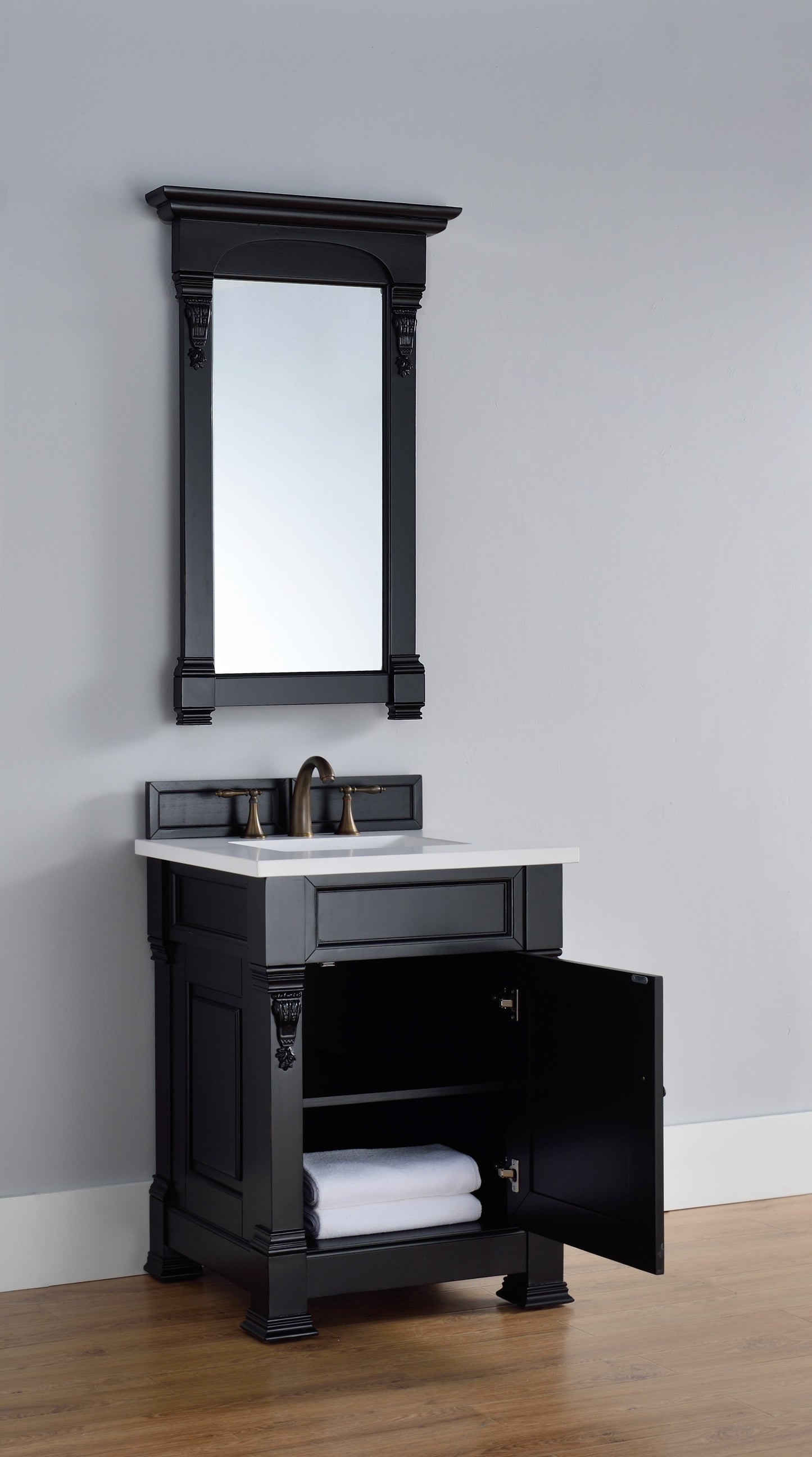 Brookfield 26" Single Vanity Cabinet, Antique Black