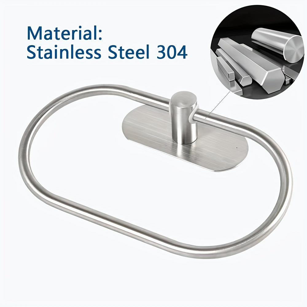 Sleek NoDrill Black Silver Towel Rack  Holder