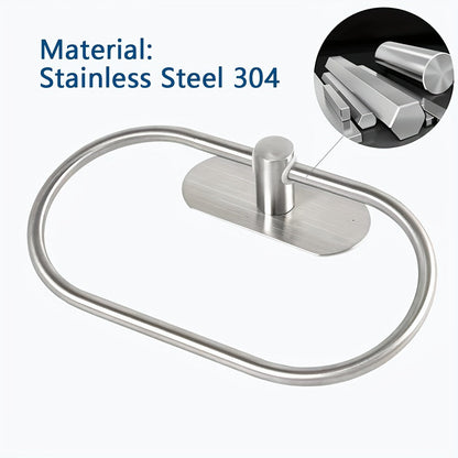 Sleek NoDrill Black Silver Towel Rack  Holder