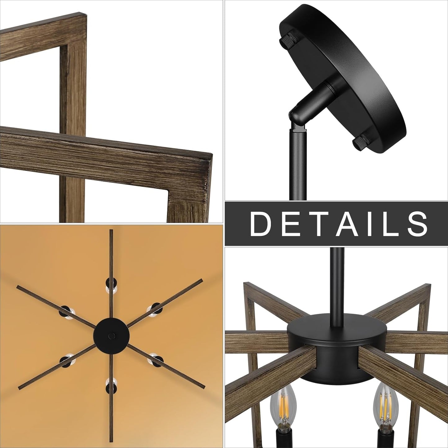 6-Light Modern Farmhouse Pendant Lights for Kitchen Island, Vintage | Kitchen [Metal] | Kitchen + Metal