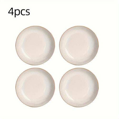 4Piece 8Inch Ceramic Dinner Plates Set  Elegant  Durable