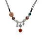 Womens Colorful Ceramic Beaded Dream Necklace with Transfer Design
