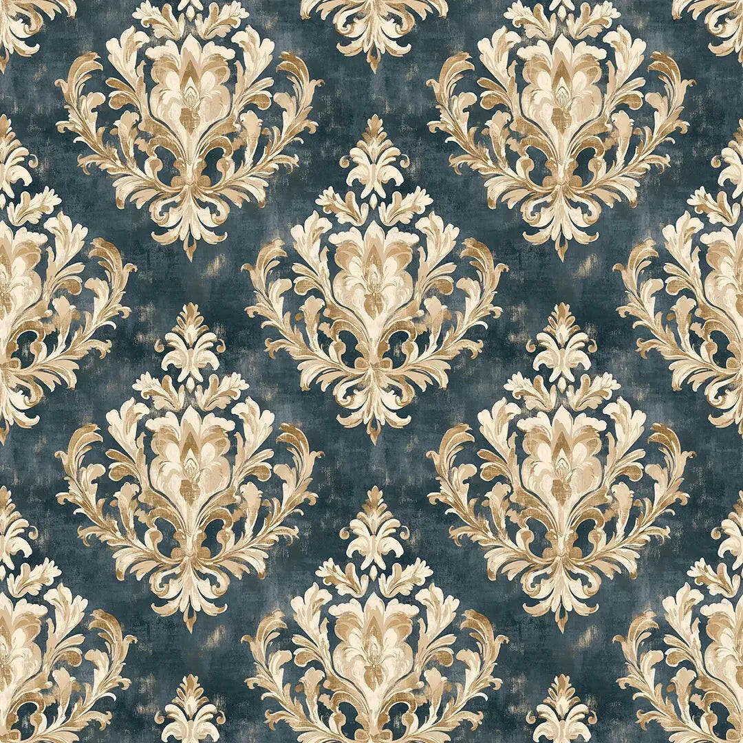 Gilded Teal Manor Damask