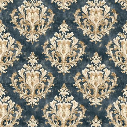 Gilded Teal Manor Damask