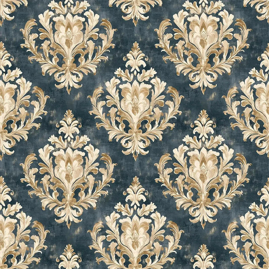 Gilded Teal Manor Damask