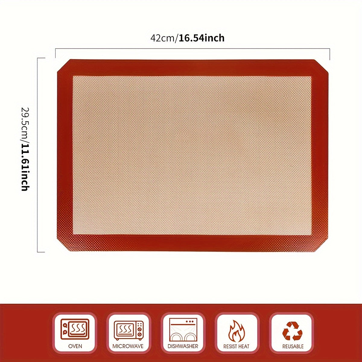 Reusable Nonstick Silicone Baking Mat  Easy Oven Use