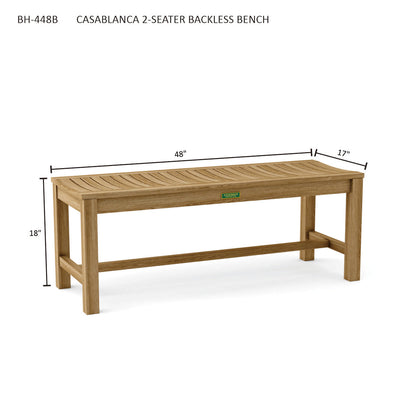 Casablanca 2-Seater Backless Bench