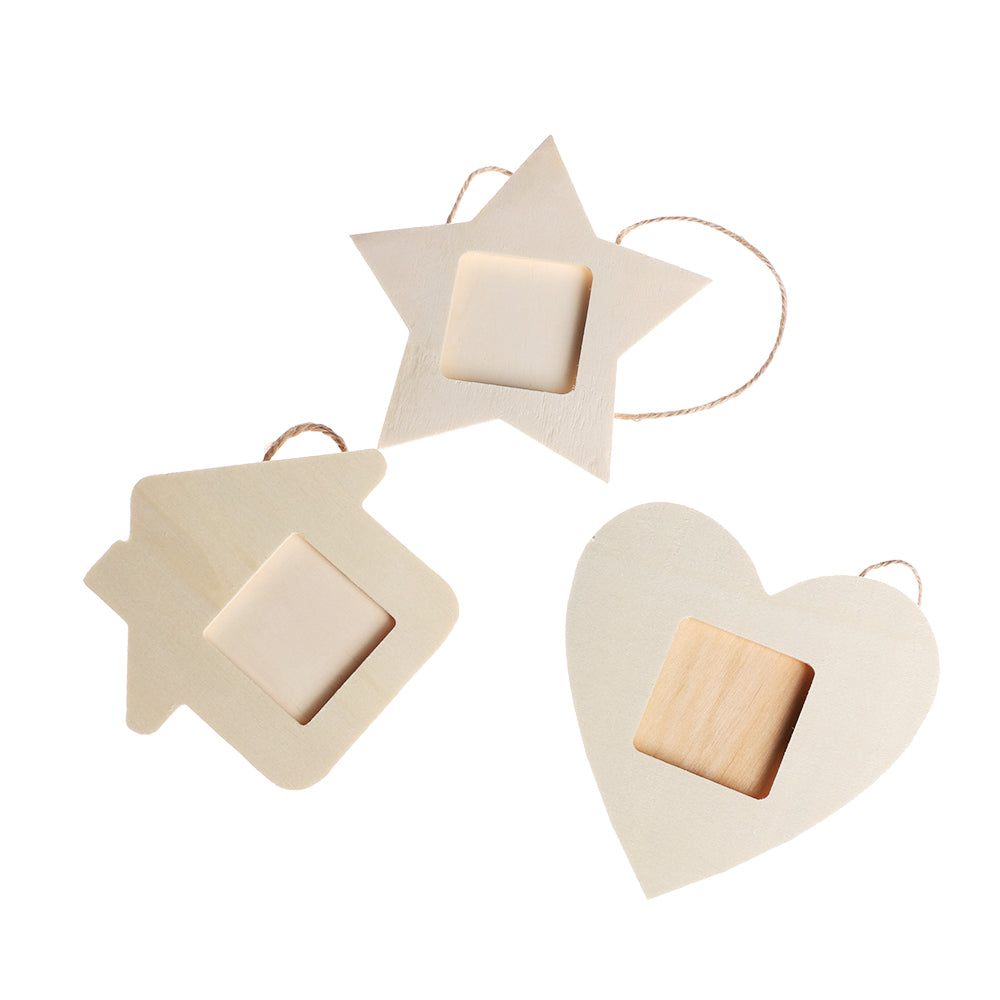 1/3pcs Paintable Wooden Picture Frame Wood Wall