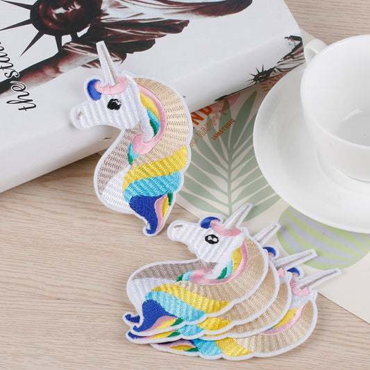 1/5PCS 6.7*11.7 cm Unicorn DIY Cloth Badges