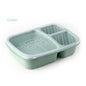 1 Pcs 3 Compartment Wheat Straw Picnic